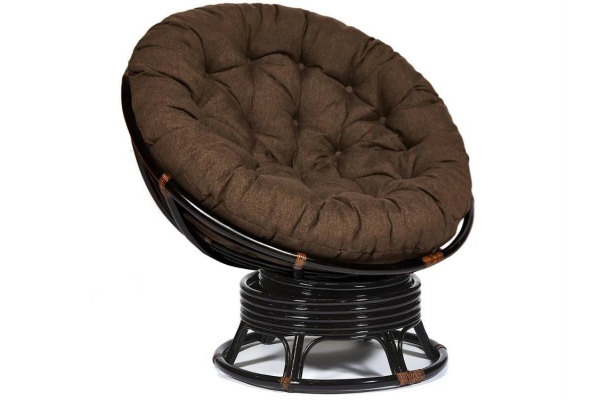 Кресло-качалка Papasan w 23/01 B с подушкой Antique brown, ткань Коричневый