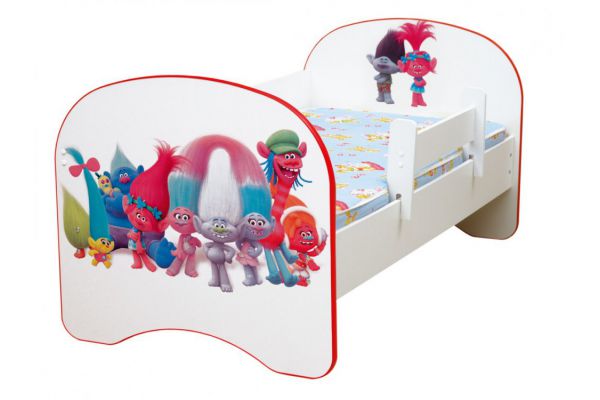 Кровать детская с фотопечатью без ящика Тролли