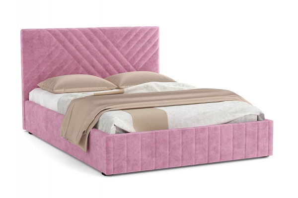 Кровать Гамма 1400 с основанием велюр тенерифе розовый