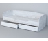 Кровать-софа Эго арт. 016 бетон светлый/белый глянец