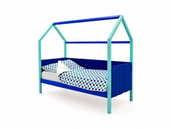 Кровать-домик мягкий Svogen мятно-синий
