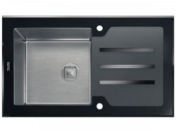 Кухонная мойка Tolero Glass TG-860 черное стекло