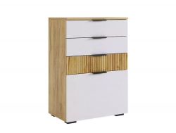 Комод Бери дуб крафт золотой/белое дерево