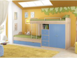 Кровать Дельта-18.04.02 голубая