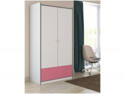 Шкаф Дельта 9 Сильвер белый-розовый