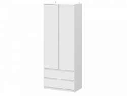 Шкаф двухстворчатый с ящиками Денвер Серия 2 Белый