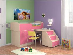 Кровать Дюймовочка 2 Розовая