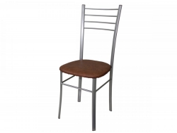 Стул Лайт ДХ-5 на серебряном каркасе цвет коричневый