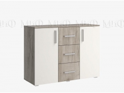 Комод 3 ящика 2 двери (1200) Фиеста NEW Кашемир, Крафт серый