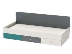 Кровать Клео арт. 010 графит, миндаль, океан