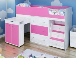 Кровать-чердак Малыш 1600 Винтерберг, розовый
