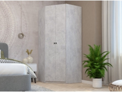 Угловой распашной шкаф Мария цемент светлый (3к)