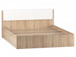 Кровать 1600 мм Бьянка Дуб Сонома/Белый Глянец