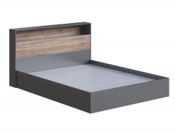 Кровать Люмьер 1400 с основанием ЛДСП Графит/Дуб Сонома