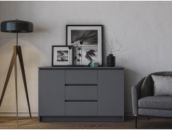 Комод Мори МК1200 2 двери и 3 ящика Графит