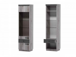 Шкаф витрина пенал на цоколе Ольга 3 дуб делано