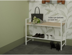Скамья для прихожей Хигс дуб санремо/белый
