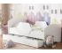 Кровать Тучка с бортиками и ящиком белая