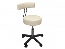 Стул мастера Монро со спинкой на черном пластмассовом каркасе бежевый